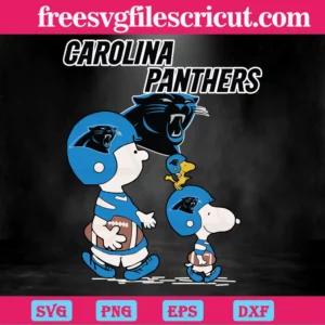 Snoopy The Peanuts Carolina Panthers, Svg Png Dxf Eps Invert