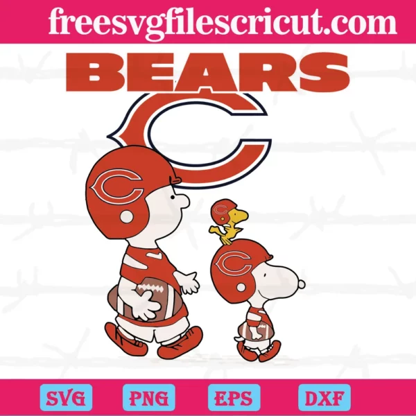 Snoopy The Peanuts Chicago Bears Nfl, Svg Png Dxf Eps Cricut Silhouette