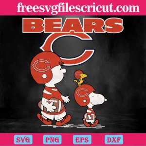 Snoopy The Peanuts Chicago Bears Nfl, Svg Png Dxf Eps Cricut Silhouette Invert
