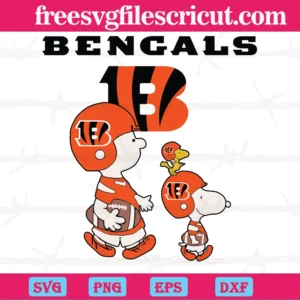 Snoopy The Peanuts Cincinnati Bengals, Svg Png Dxf Eps Digital Download
