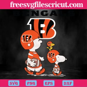 Snoopy The Peanuts Cincinnati Bengals, Svg Png Dxf Eps Digital Download Invert