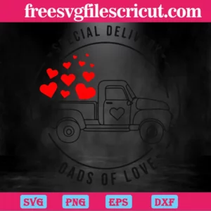 Special Delivery Loads Of Love Valentines Day, High-Quality Svg Files Invert