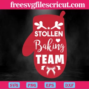 Stollen Baking Team Christmas Stollen, Cuttable Svg Files Invert