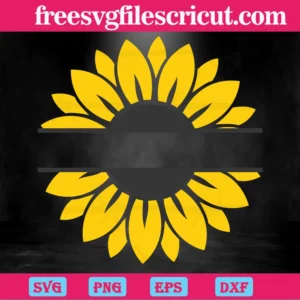 Free Sunflower Split Monogram, Svg Png Dxf Eps Digital Download - free ...