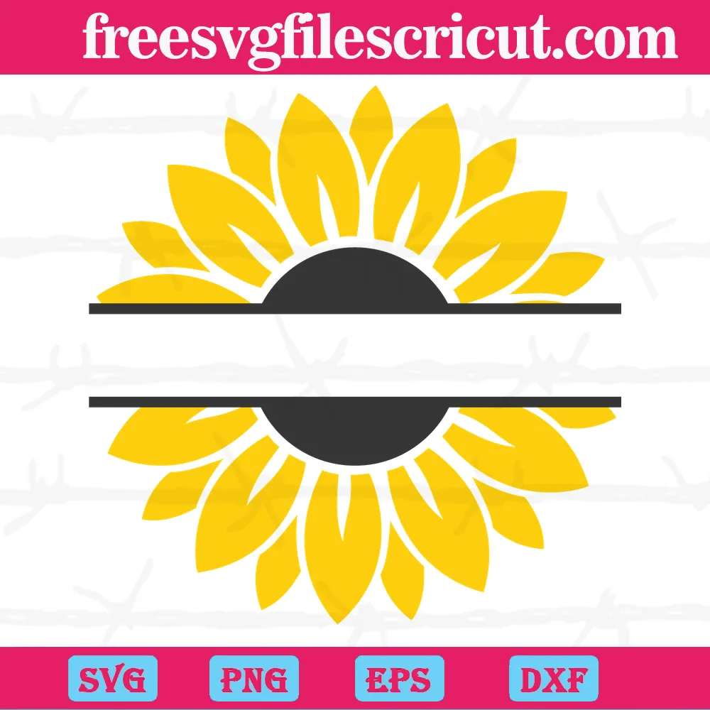 Free Sunflower Split Monogram, Svg Png Dxf Eps Digital Download - free ...