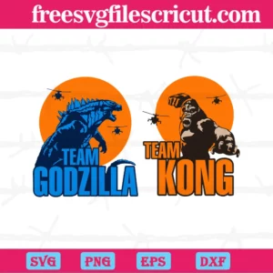 Team Godzilla Team Kong, Svg Png Dxf Eps
