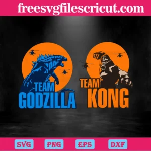 Team Godzilla Team Kong, Svg Png Dxf Eps Invert