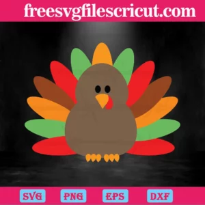 Thanksgiving Turkey Color, Vector Illustrations Invert