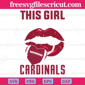 This Girl Loves Her Cardinals Sexy Lips, Graphic Design Invert