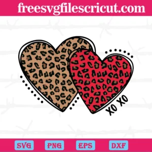 Valentine Leopard Heart, Svg Png Dxf Eps