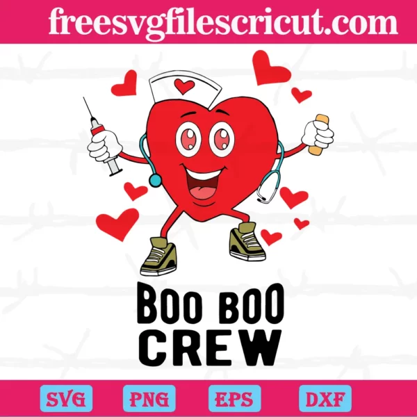 Valentine Nurse Boo Boo Crew, Svg Png Dxf Eps Digital Files
