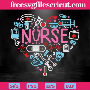 Valentine Nurse Heart, Svg Png Dxf Eps Digital Download