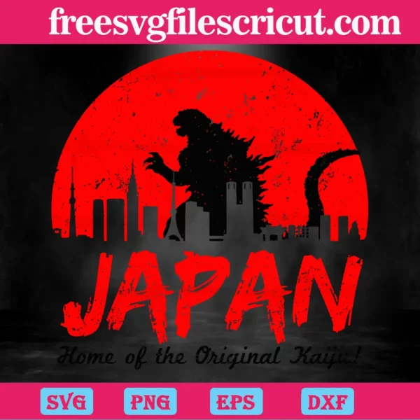 Visit Japan Home Of The Original Kaiju Godzilla, Svg Designs Invert