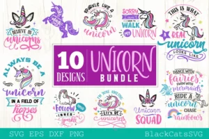 10 Unicorn Svg Bundle