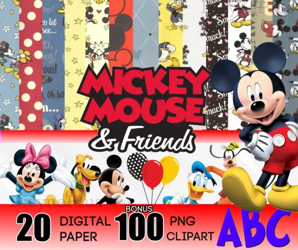 100 files bundle Mickey Mouse and Friends png
