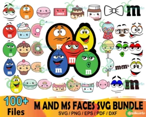 100+ M And Ms Faces Svg Bundle, M And M Svg, MM Logo Svg