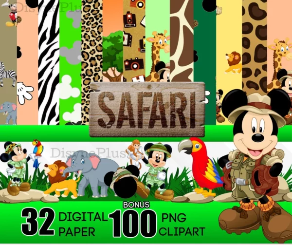 100 Mickey Safari png bundle