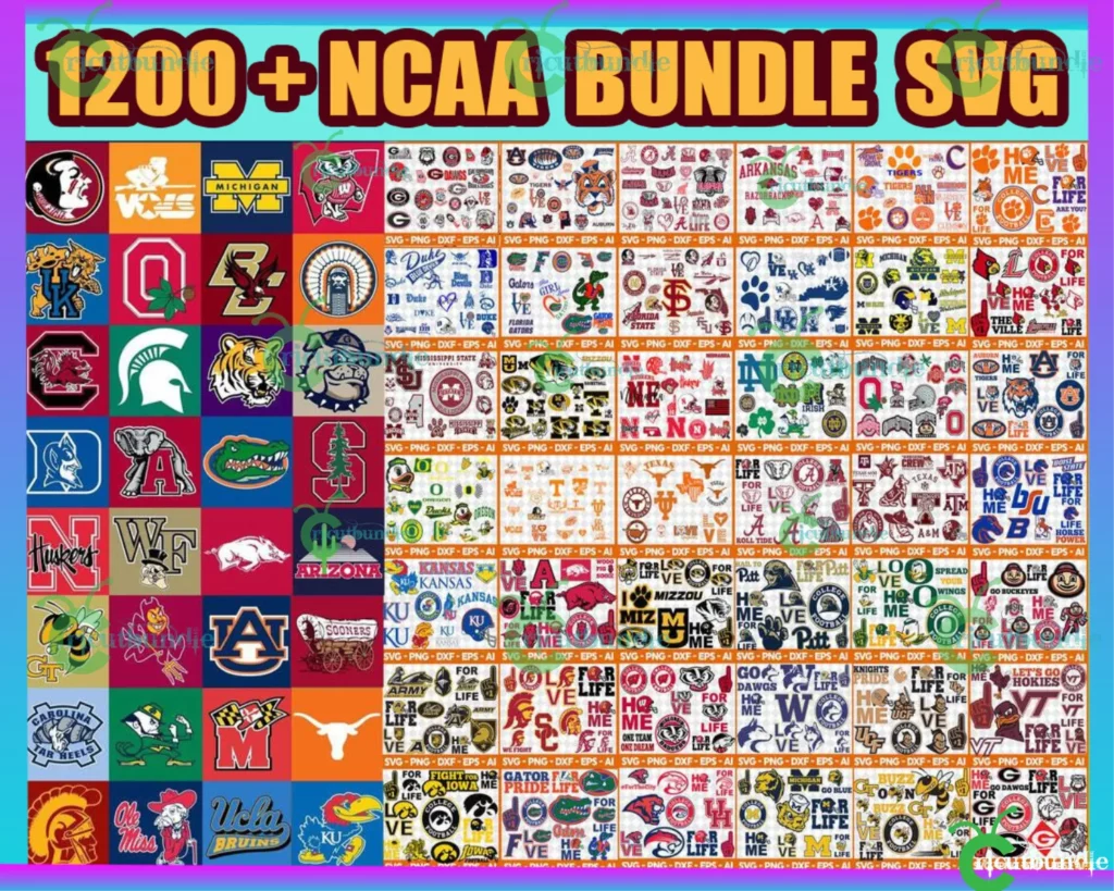 1200+ NCAA Team Bundle Svg - free svg files for cricut