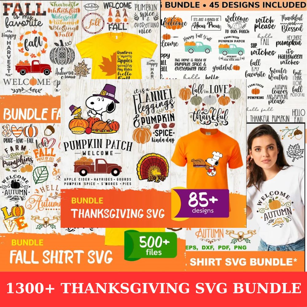 1300 Files Thankgiving SVG Bundle