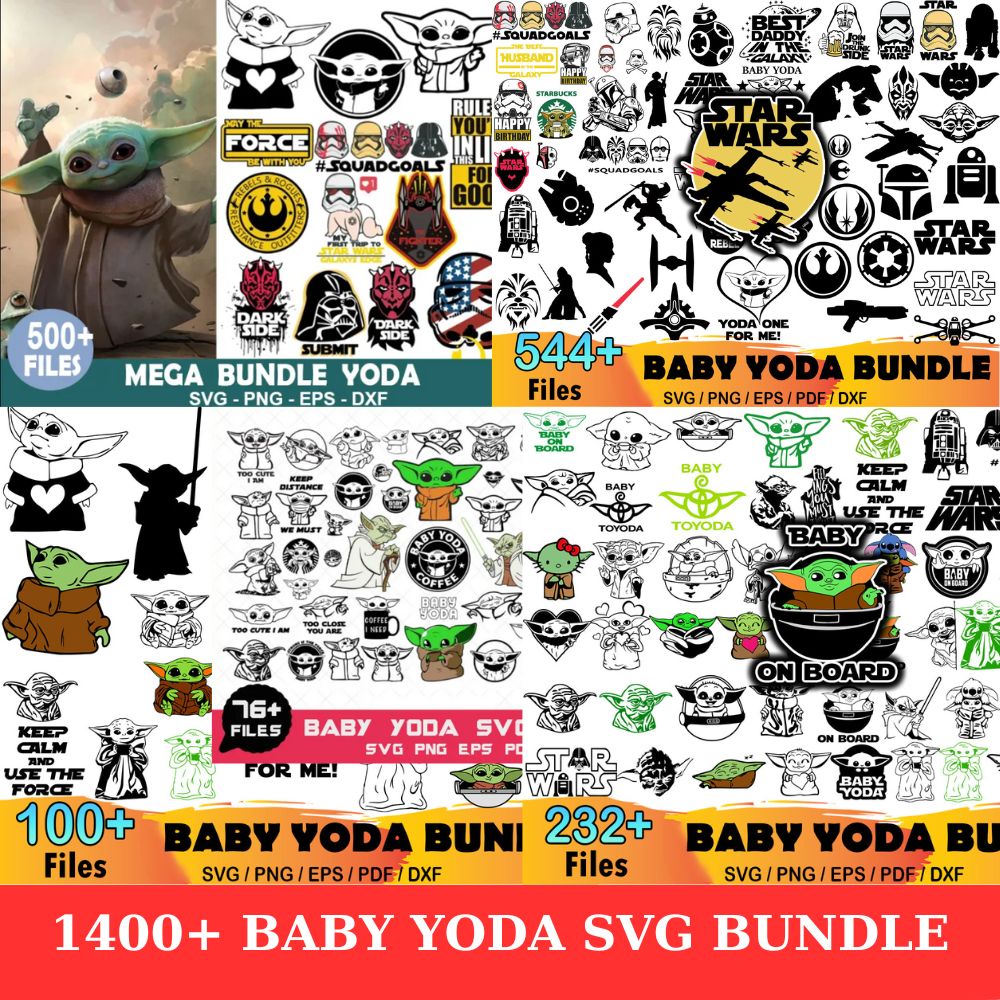 1400  Baby Yoda Bundle Svg