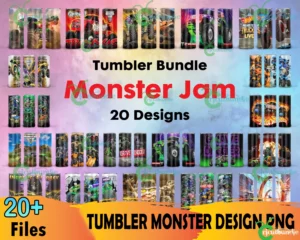 20 Monster Jam Tumbler PNG Bundle