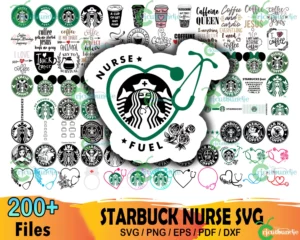 200+ Starbucks Nurse Bundle Svg