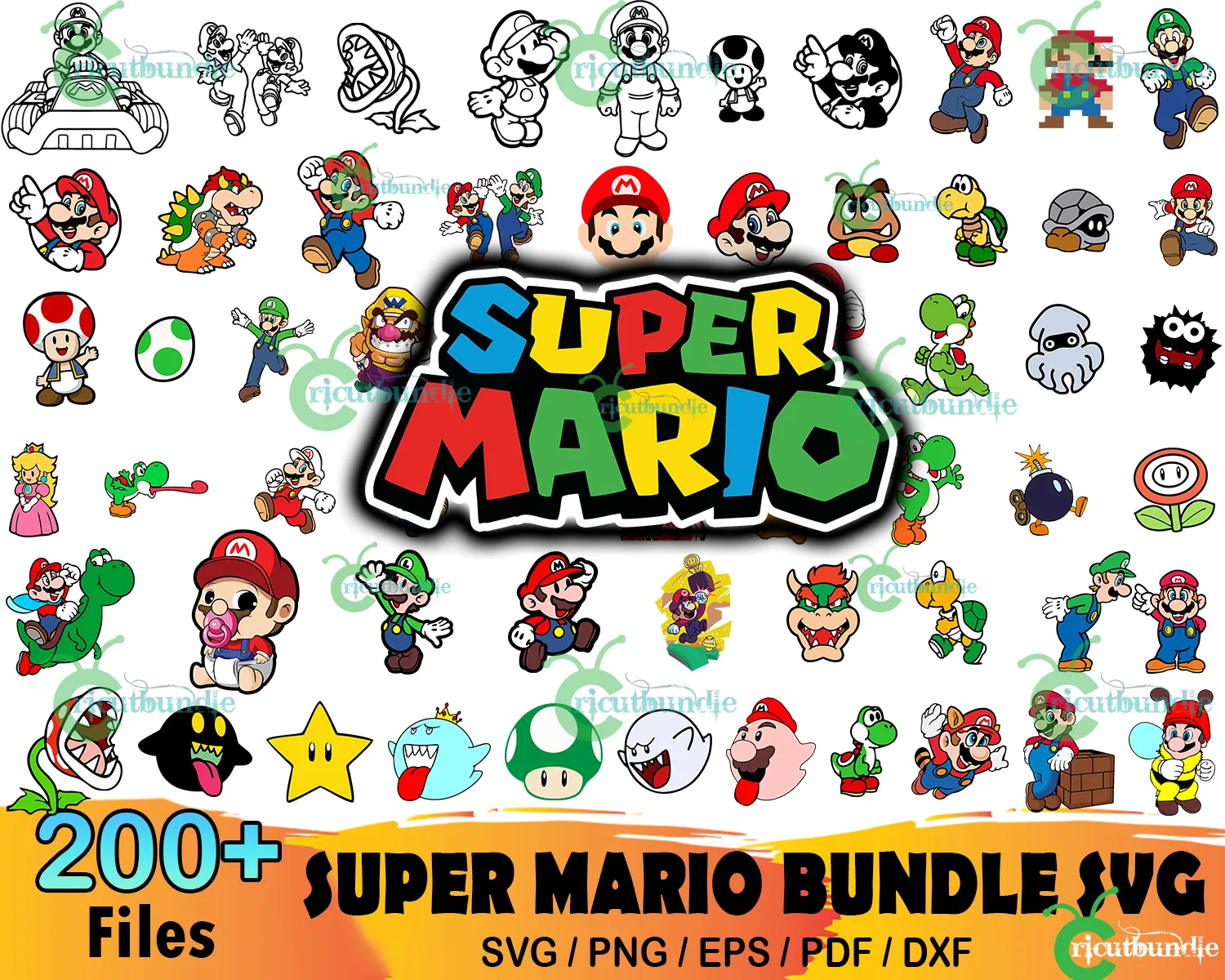 Mario SVG Bundle: Mario Characters Svg Super Mario Svg Mario 