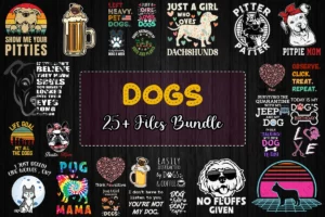 25 Files Bundle Dogs Svg