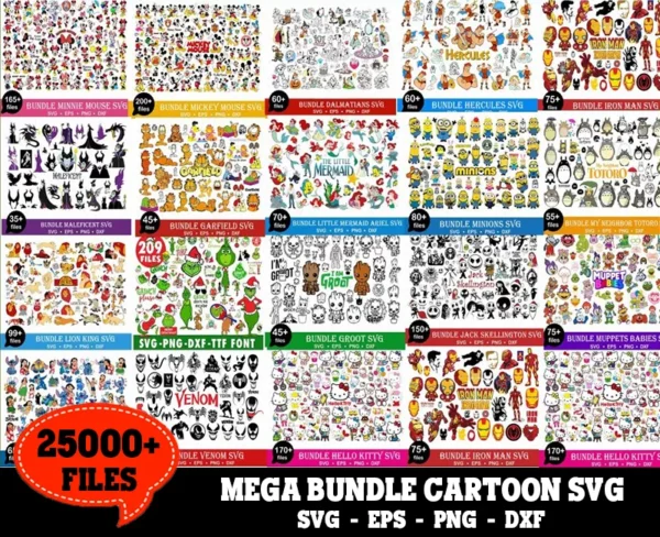 25k+ Mega Bundle Cartoon SVG