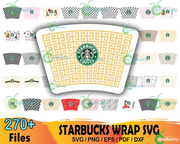 270+ Fashion Brand Starbucks Wrap Bundle Svg