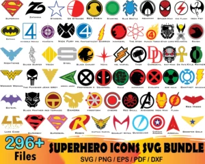 296+ Superhero Icons Svg Bundle