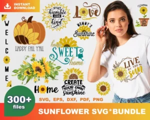 300+ Bundle Sunflower Svg