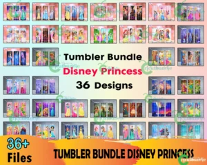 36 Disney Princess Tumbler Bundle Png