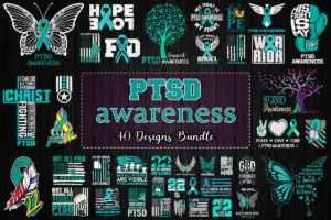 40 Designs PTSD Awareness Svg