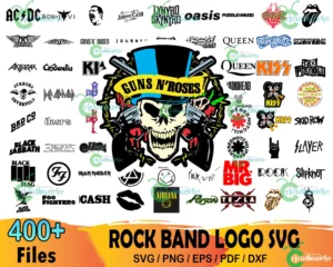400+ Rock Band Logo Bundle Svg
