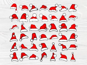 42 Files bundle Christmas Santa Hat Svg