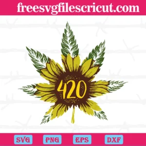 420 Cannabis Sunflower, Vector Files