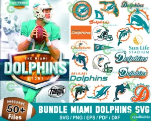50+ Miami Dolphins Football Svg Bundle