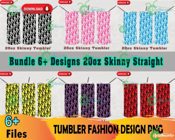 6 Dior Tumblers 20oz Skinny Bundle Png
