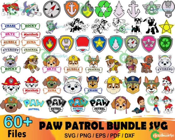 60+ Paw Patrol Bundle Svg