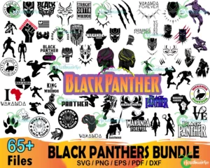 65+ Black Panthers Bundle Svg