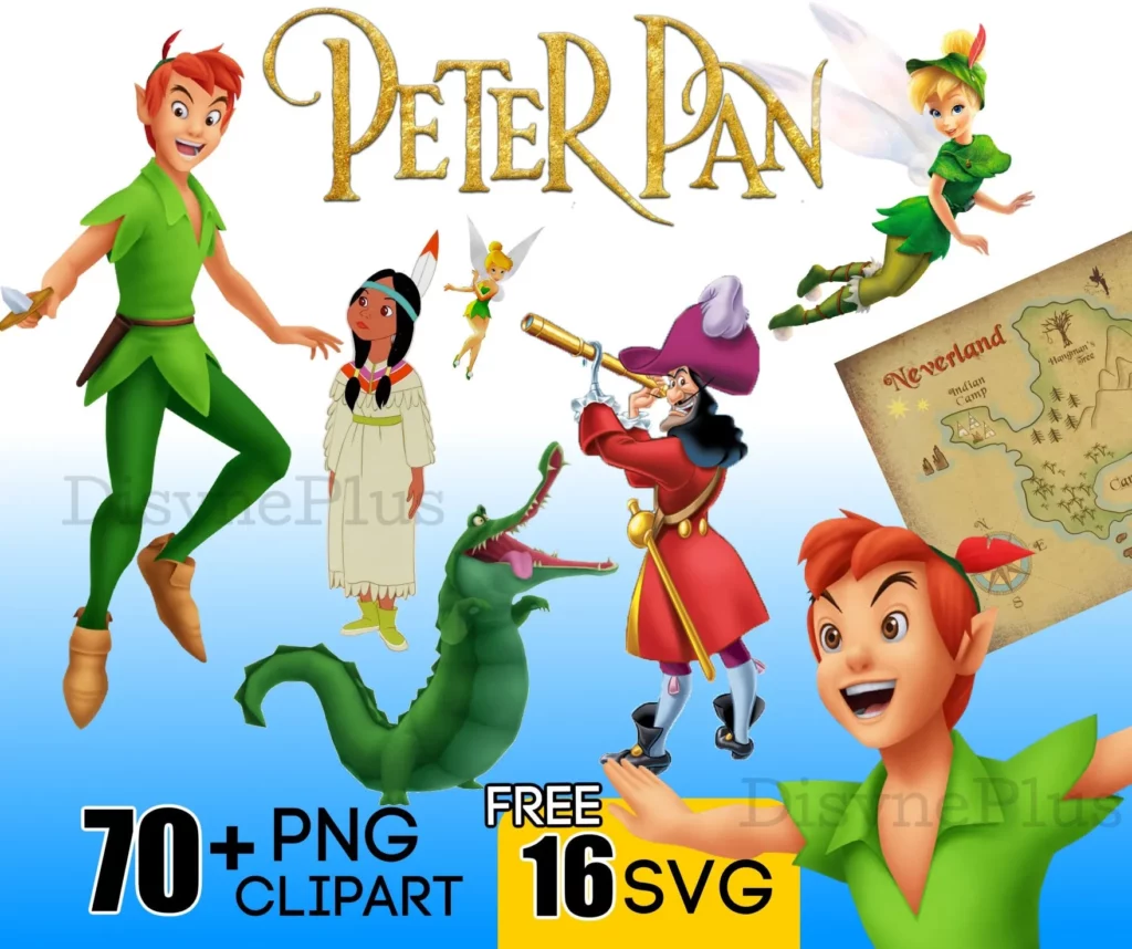 70 Peter Pan png bundle - free svg files for cricut