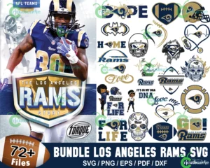 72+ Los Angeles Rams Football Svg Bundle
