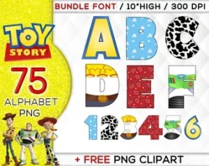 75 Toy Story Alphabet Bundle Font Png Clipart