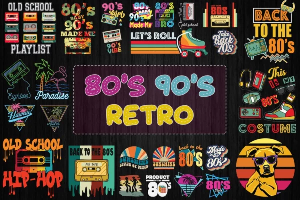 80s 90s Retro Bundle Svg