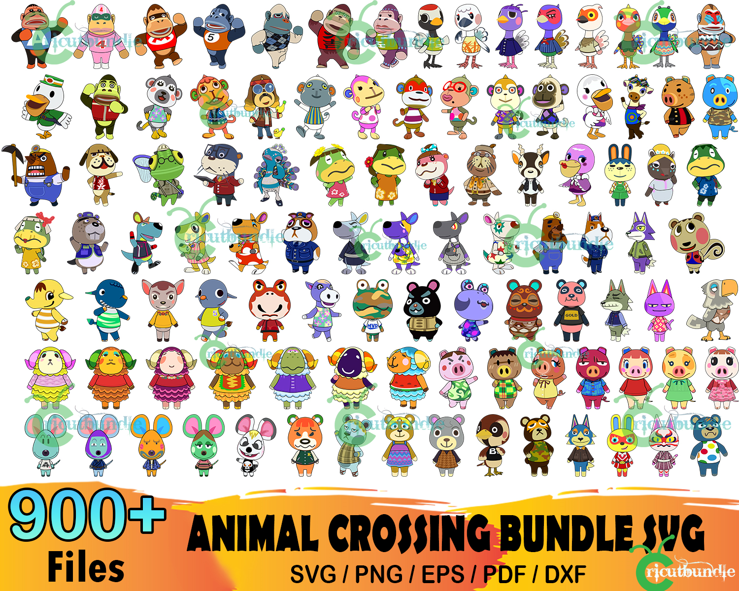 3500 files Animal Crossing Bundle Svg