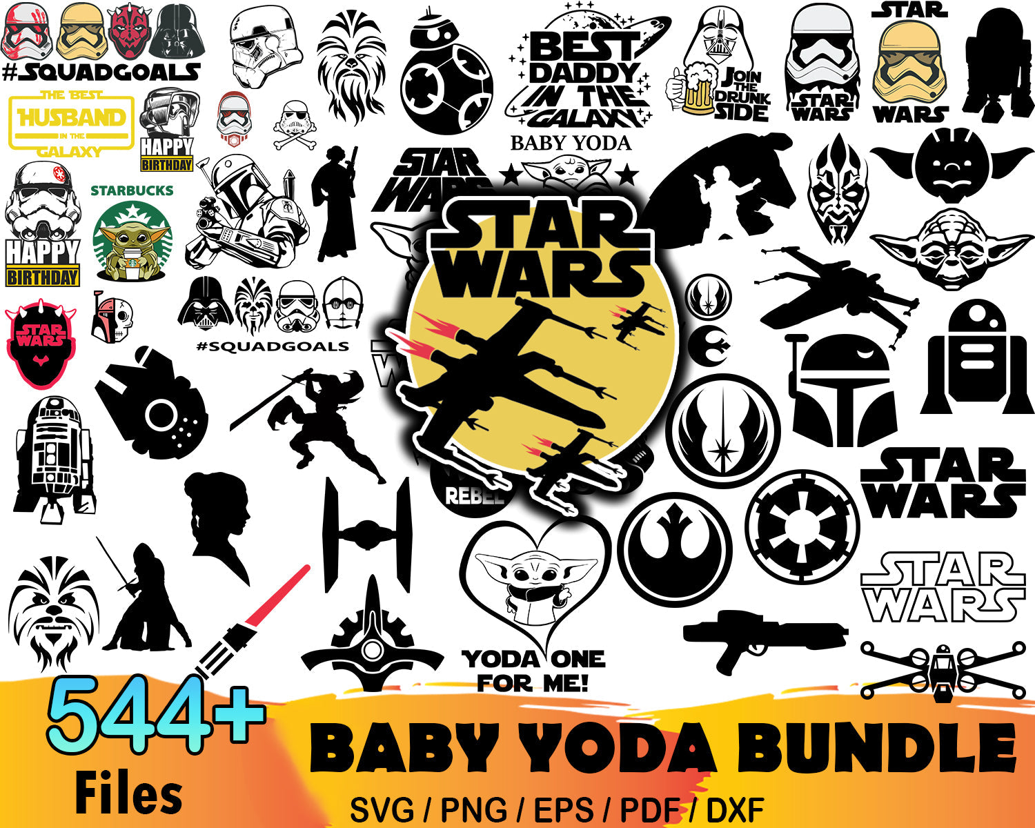 1400  Baby Yoda Bundle Svg