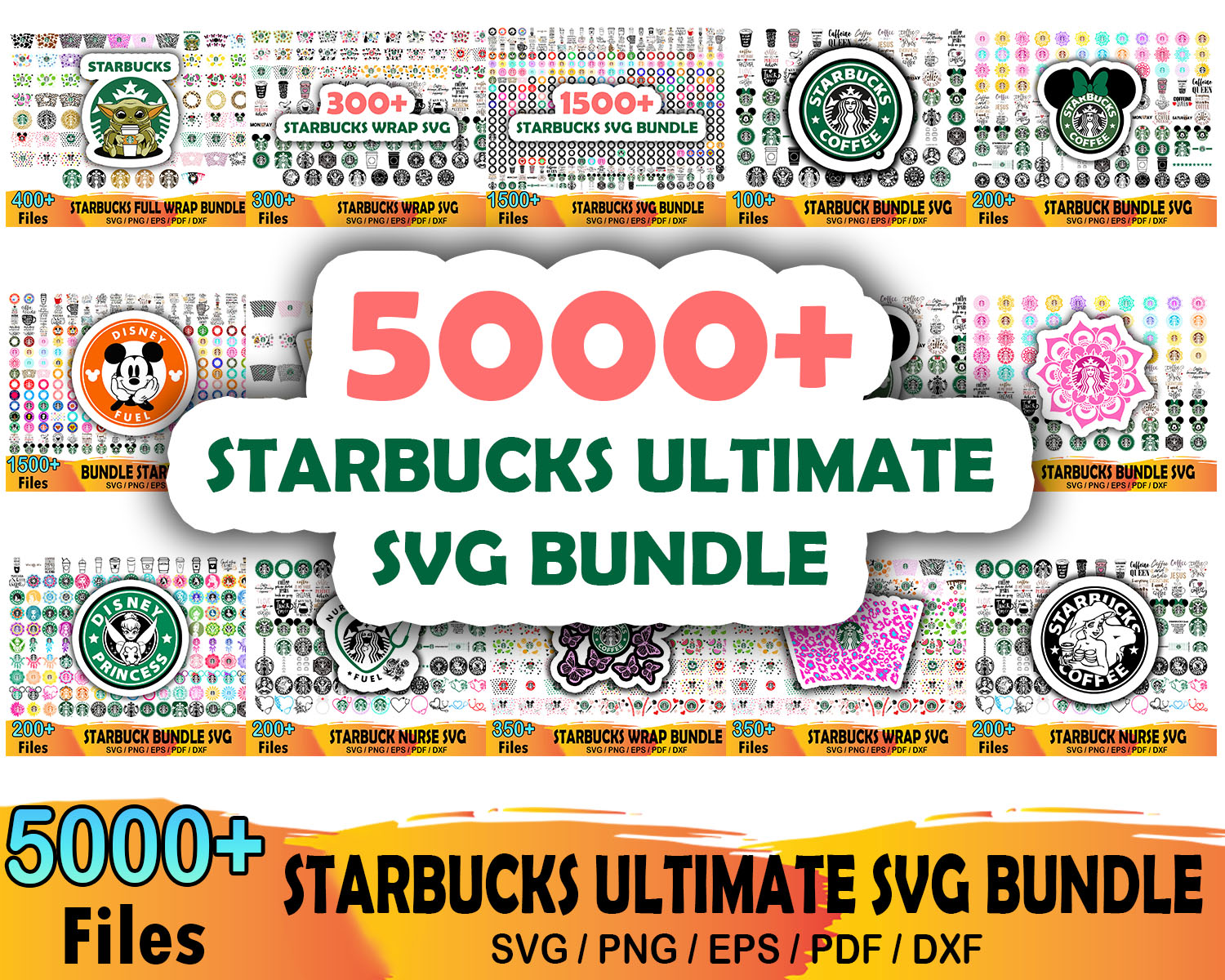10 000 Starbucks Svg Bundle