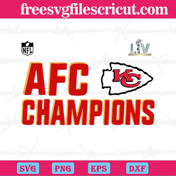 Afc Champions Kansas City Chiefs, Svg Png Dxf Eps Cricut Files