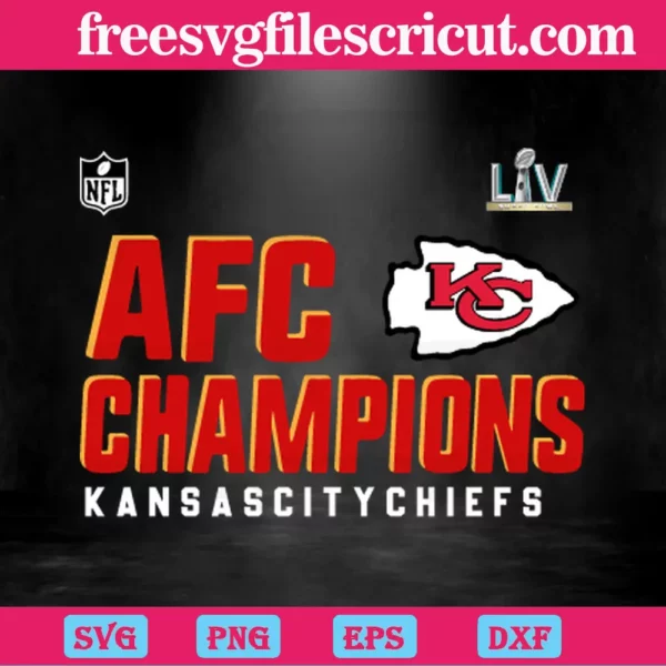Afc Champions Kansas City Chiefs, Svg Png Dxf Eps Cricut Files Invert